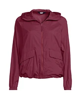 Lands' End Women's Upf Packable Hooded Windbreaker Jacket