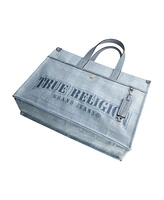 True Religion Striped Denim City Tote
