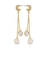 Vince Camuto Gold-Tone Cultivated Pearl Dangle Earrings