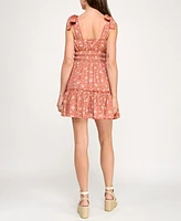 Trixxi Juniors' Printed Sleeveless Fit & Flare Dress
