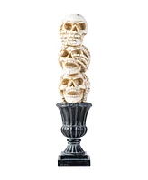 Glitzhome 18" Halloween Resin Stacked Skull Table Decor