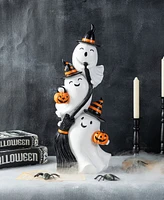 Glitzhome 21.75" Halloween Resin Stacked Ghost Porch Decor