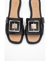 Millie Leather Buckle Slide (Women)