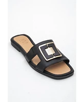 Millie Leather Buckle Slide (Women)