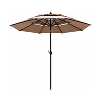 10 Feet 3 Tier Outdoor Patio Umbrella with Double Vented