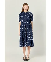 English Factory Women's Heart Printed Midi Dress