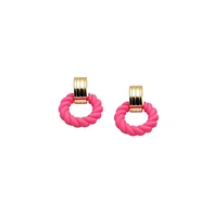 Sohi Women's Pink Rope Drop Earrings