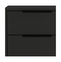 Slickblue Two Drawer Nightstand Faux Wood Finish for Bedside or Living Room