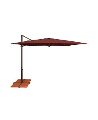 Mondawe 8.6FT Square Cantilever Umbrella with Cross Bar Stand,Bronze Frame
