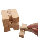 We Games Solid Wood 3D Cube Puzzle