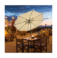 10 Feet Outdoor Patio Umbrella with Bright Solar Led Lights