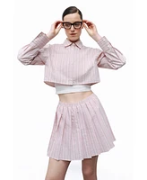 Nocturne Women's Striped Crop Shirt