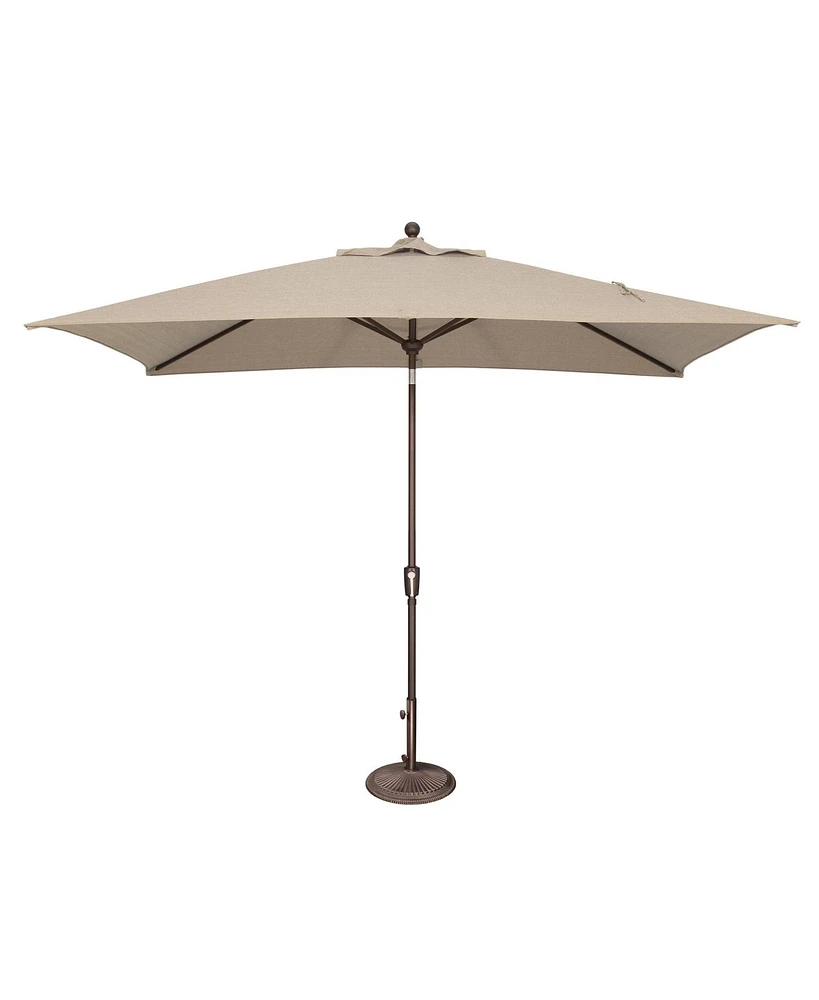 Mondawe 6.6FTx10FT Solefin Rectangle Patio Umbrella with Push-Button Tilt,Bronze Frame
