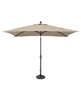 Mondawe 6.6FTx10FT Solefin Rectangle Patio Umbrella with Push-Button Tilt