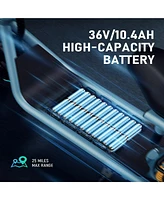 550W Electric Scooter with Seat for Adult, 12 inch Commuter Electric Scooter with Dual Shock Absorbers and Basket