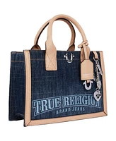 True Religion Bombe Logo Denim Tote
