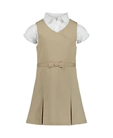 Nautica Little Girls 2-Piece Pleat Front Jumper and Stretch Poplin Shirt Set