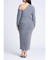 Eloquii Women's Plus Off Shoulder Sweater Dress