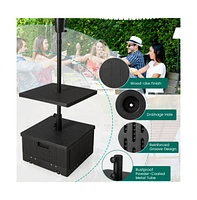 175 Lbs Outdoor Fillable Umbrella Base with Table Tray