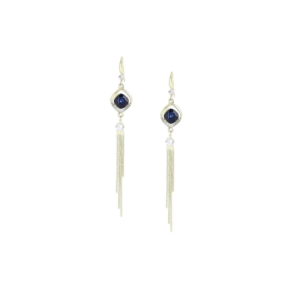 Sohi Women's Black Sleek Drop Earrings