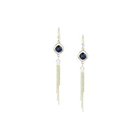 Sohi Women's Black Sleek Drop Earrings