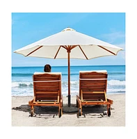 Mondawe 22Lbs Patio Resin Umbrella Base with Wicker Style for Outdoor Use