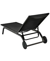 Outdoor Lounge Chair Chaise Reclining Aluminum Fabric Adjustable