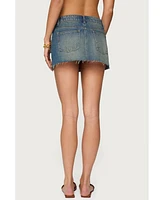 Edikted Women's Shaina Iridescent Denim Mini Skirt
