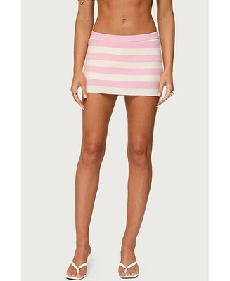 Edikted Women's Kezia Striped Knit Mini Skort