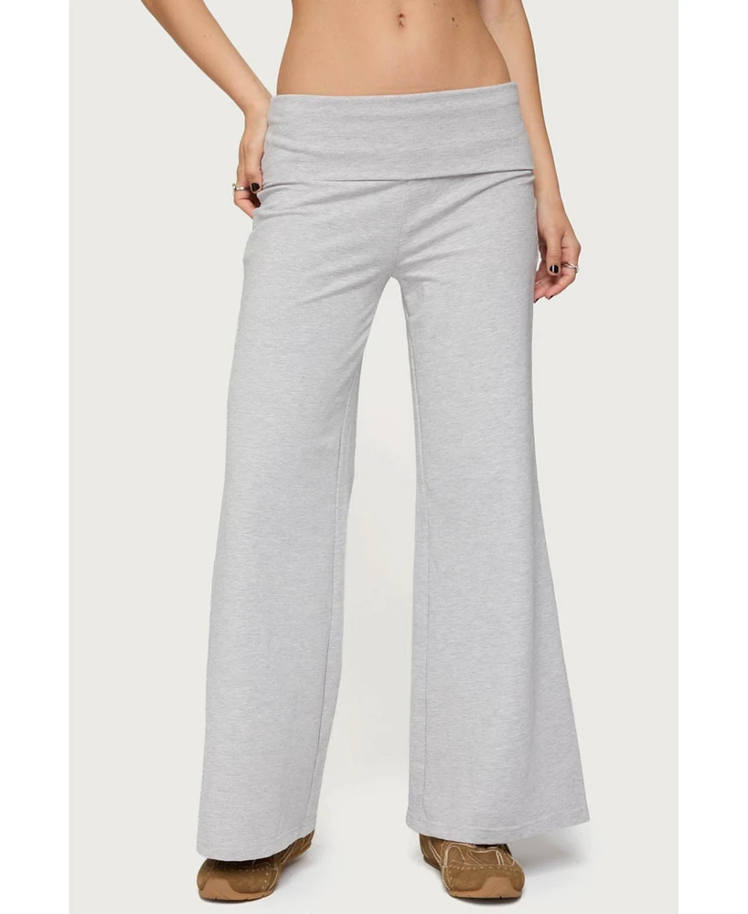 Edikted Women's Wide Leg Fold Over Pants
