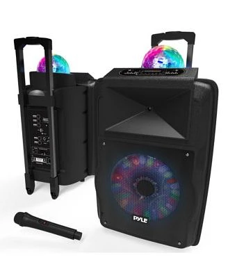 Pyle 700w Wireless Portable Pa Speaker System X2013 Rechargeable Bluetooth Usb Micro Sd Fm Aux Mic Dj Lights X2013 For Parties