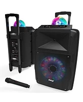 Pyle 700w Wireless Portable Pa Speaker System X2013 Rechargeable Bluetooth Usb Micro Sd Fm Aux Mic Dj Lights X2013 For Parties