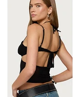 Edikted Women's Strappy Sheer Mesh Cupped Top