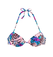 Lascana Women's Palm Print Push Up Bikini Swimsuit Top