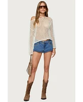 Edikted Women's Kalley Off Shoulder Crochet Top
