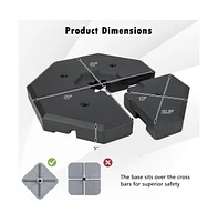 4 Pieces Patio Cantilever Offset Umbrella Weights Base Plate Set