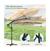Mondawe 10 Feet Patio Umbrella with 112 Solar-Powered Led Lights