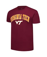Fanatics Unlabeled Men's Maroon Virginia Tech Hokies Basic Distressed Arch Mascot T-Shirt