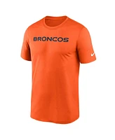 Nike Men's Orange Denver Broncos Primetime Legend Wordmark Performance T-Shirt