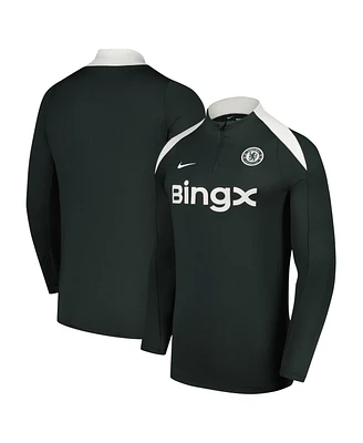Nike Men's Green Chelsea 2025/26 Strike Drill Raglan Quarter-Zip Long Sleeve Pullover Sweatshirt