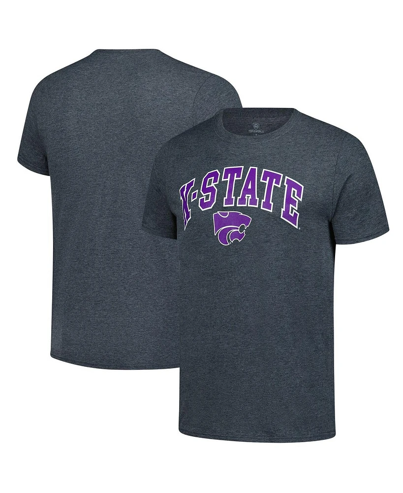 Fanatics Unlabeled Men's Heather Charcoal Kansas State Wildcats Basic Arch T-Shirt