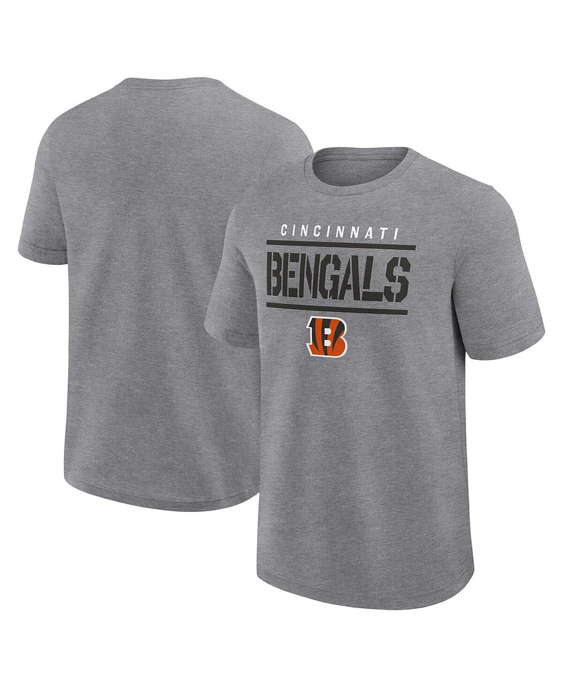 Logo Athletic Men's Heather Gray Cincinnati Bengals Top Notch T-Shirt