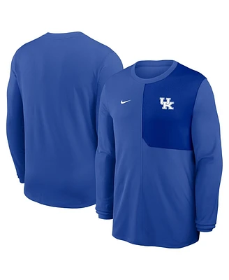 Nike Men's Royal Kentucky Wildcats 2025 Sideline Coach Uv Performance Long Sleeve T-Shirt