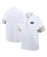 Jordan Men's White Florida Gators 2025 Sideline Coaches Lightweight Short Sleeve Jacket