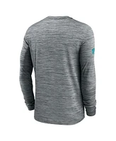 Nike Men's Gray Miami Dolphins Sideline Velocity Performance Long Sleeve T-Shirt