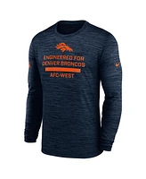 Nike Men's Navy Denver Broncos Sideline Velocity Performance Long Sleeve T-Shirt
