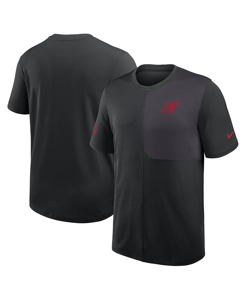 Nike Men's Black Arizona Cardinals Sideline Uv Performance Coach T-Shirt