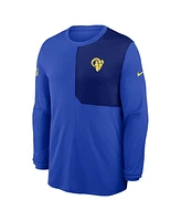 Nike Men's Royal Los Angeles Rams Sideline Coach Uv Performance Long Sleeve T-Shirt
