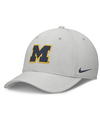 Nike Men's Gray Michigan Wolverines Rise Practice Performance Adjustable Hat