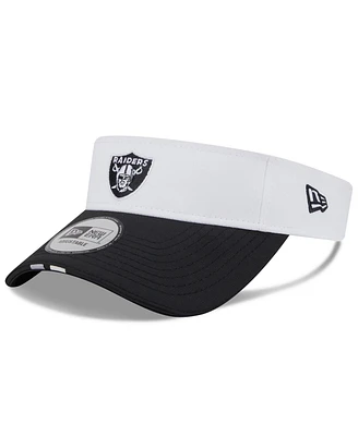 New Era Men's White/Black Las Vegas Raiders 2025 Nfl Training Camp Adjustable Visor Hat